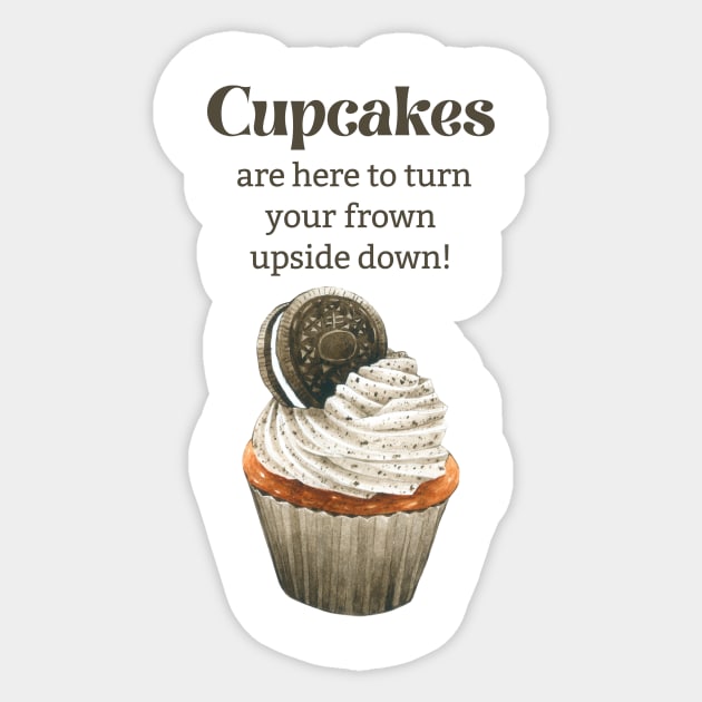 Cupcake are here to turn your frown upside down! Sticker by shopfindingbeni